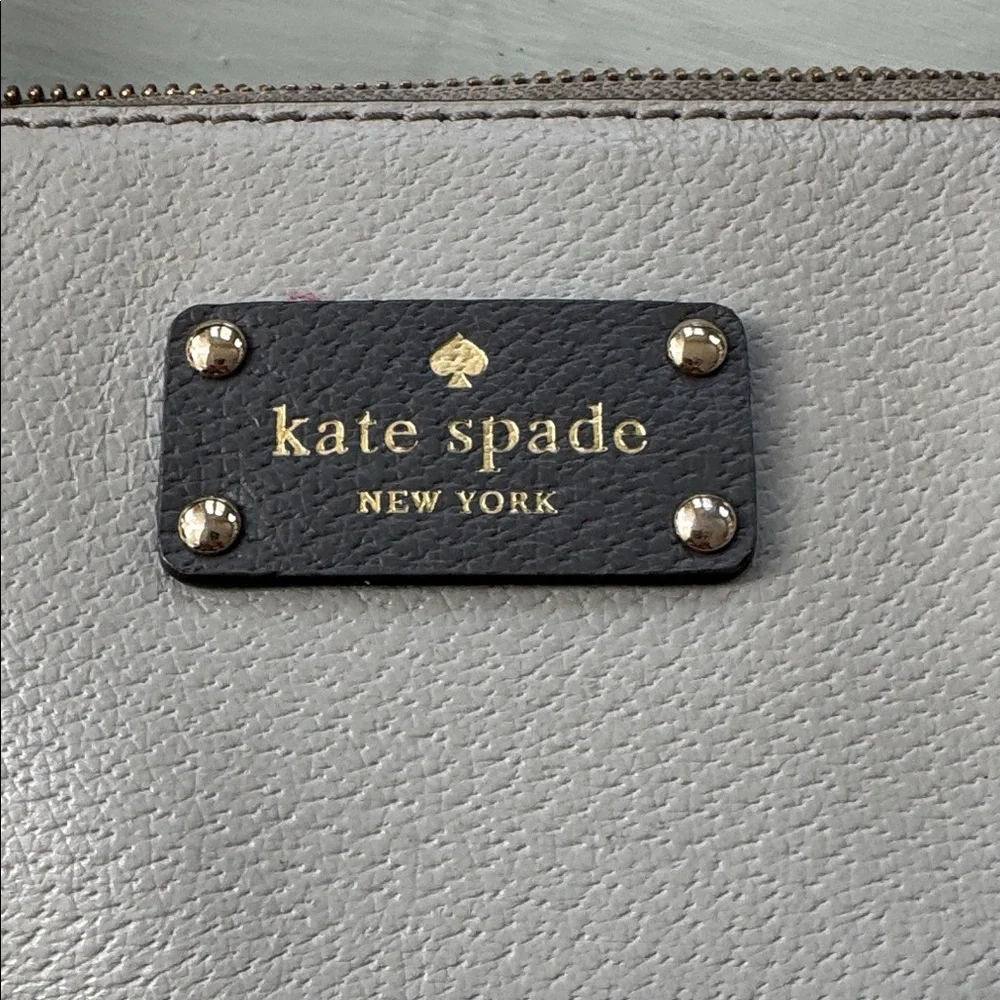 kate spade Two-Tone Gray and Dark Gray Leather Satchel - Picture 2 of 9